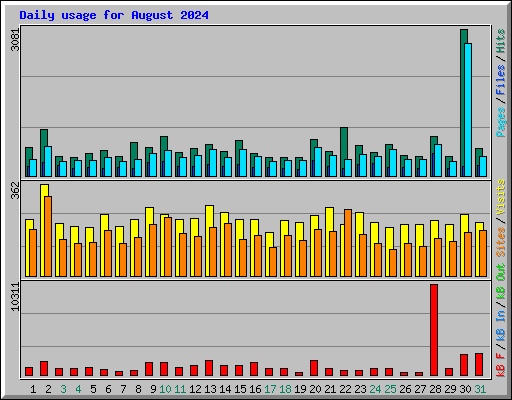 Daily usage for August 2024